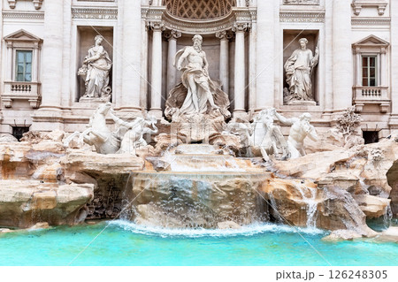 Amazing view of the Trevi Fountain in Rome. Trevi Fountain or Fontana di Trevi. 126248305