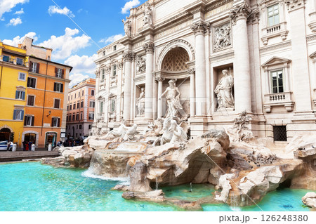 Amazing view of the Trevi Fountain in Rome, Italy. Amazing view of the Trevi Fountain in Rome, Italy. 126248380