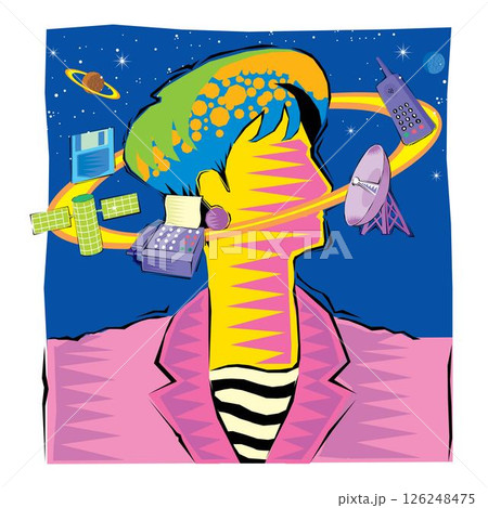 abstract Clipart of Object technology Businesswoman heads abstract Clipart of Object technology Businesswoman heads 126248475