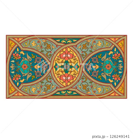 Vintage floral calligraphic floral vignette scroll corners ornamental design elements black  and color set isolated vector illustration 126249141