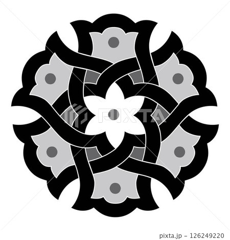 Vintage floral calligraphic floral vignette scroll corners ornamental design elements black  and color set isolated vector illustration 126249220