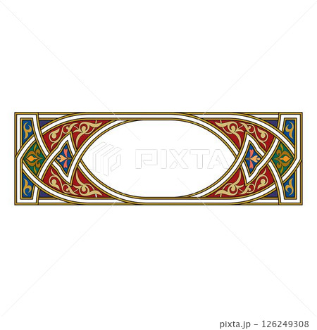 Vintage floral classic calligraphic retro vignette scroll frames ornamental design elements black and color set isolated vector 126249308