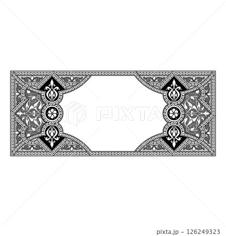 Vintage floral classic calligraphic retro vignette scroll frames ornamental design elements black and color set isolated vector 126249323