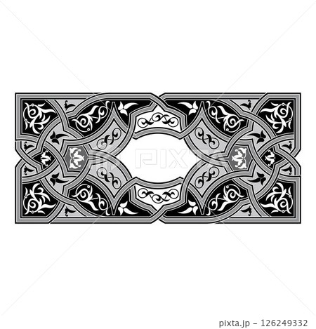 Vintage floral classic calligraphic retro vignette scroll frames ornamental design elements black and color set isolated vector 126249332