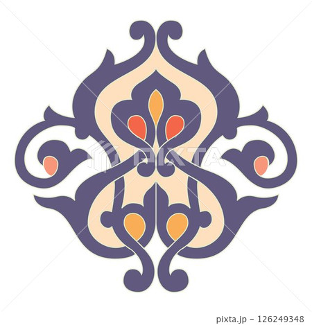 Vintage floral calligraphic floral vignette scroll corners ornamental design elements black  and color set isolated vector illustration 126249348