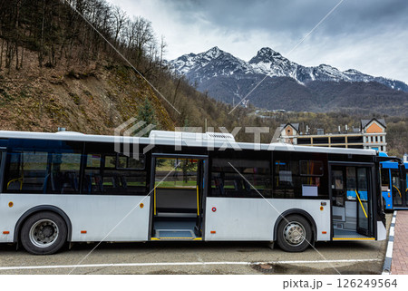 City bus station in the mountains 126249564