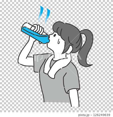水分補給する女性 126249639