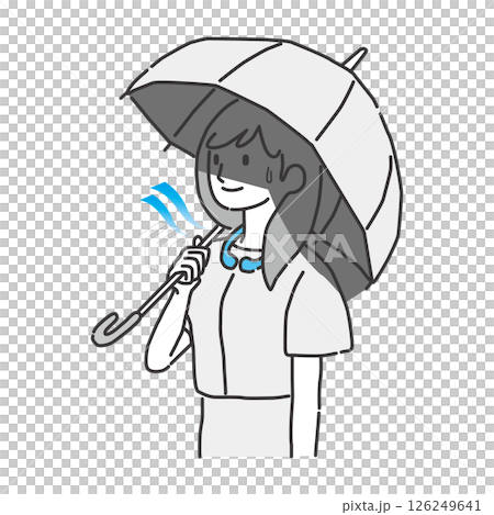 拿著陽傘的女人的插圖 126249641