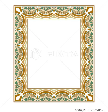 Vintage traditional realistic black and color frames set on white background isolated vector illustration 126250528