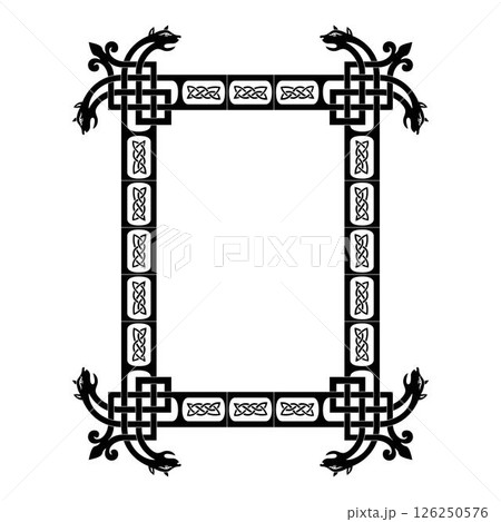 Vintage traditional realistic black and color frames set on white background isolated vector illustration 126250576