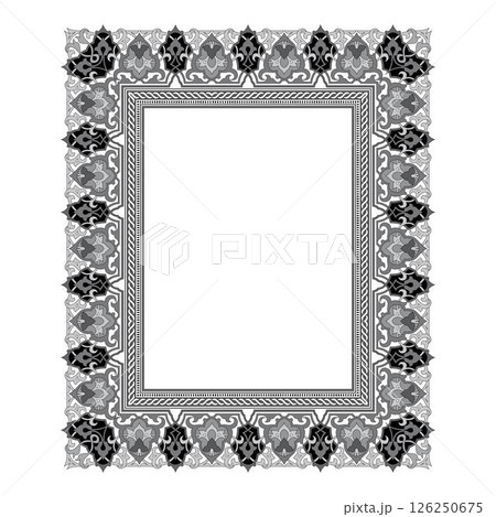 Vintage traditional realistic black and color frames set on white background isolated vector illustration 126250675