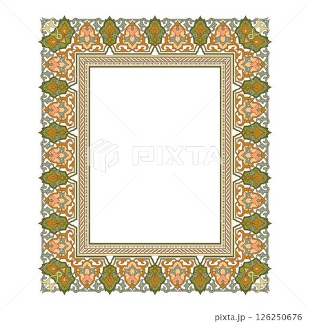 Vintage traditional realistic black and color frames set on white background isolated vector illustration 126250676