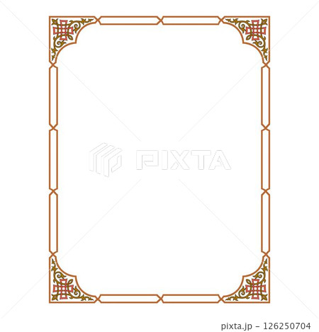 Vintage traditional realistic black and color frames set on white background isolated vector illustration 126250704