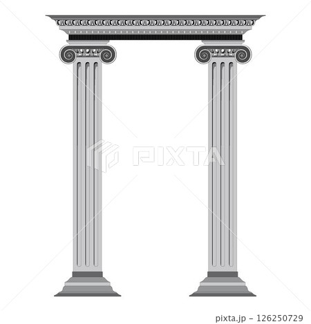 3D Ancient theater with four columns isolated on white background 126250729