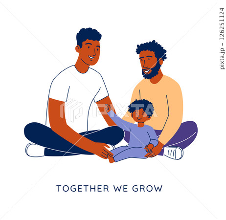 Two Fathers Playing with Their Child, LGBT Parenting Love 126251124