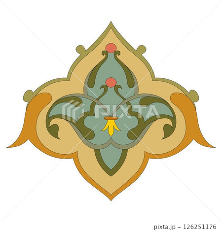 Vintage floral calligraphic floral vignette scroll corners ornamental design elements black  and color set isolated vector illustration 126251176