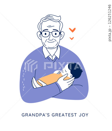 Heartwarming scene of a grandfather gently holding his newborn grandchild Heartwarming scene of a grandfather gently holding his newborn grandchild 126251246