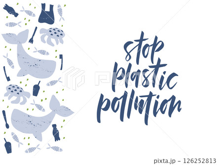 Stop plastic pollution banner template 126252813