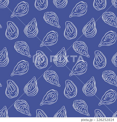 Hand drawn sea oyster pattern 126252814