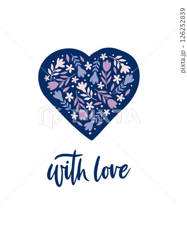Floral heart vector illustration 126252839