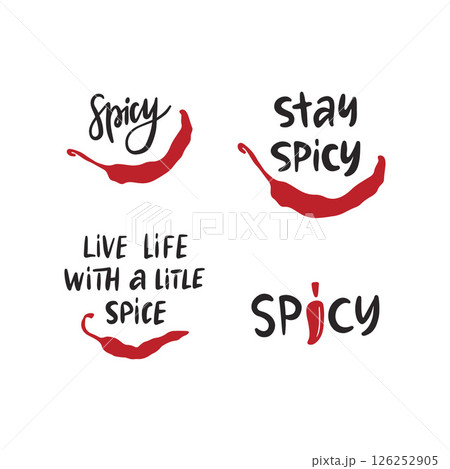 Spicy lettering with chili pepper 126252905