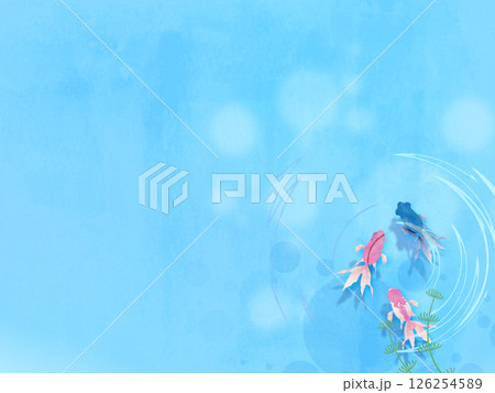 金魚が泳いでいる夏イメージの背景イラスト 金魚が泳いでいる夏イメージの背景イラスト 126254589