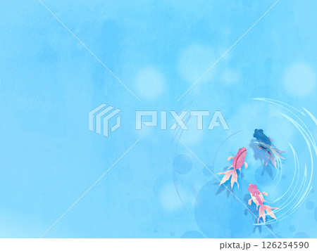 金魚が泳いでいる夏イメージの背景イラスト 金魚が泳いでいる夏イメージの背景イラスト 126254590