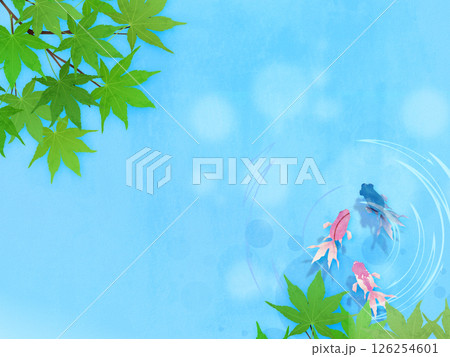 金魚が泳いでいる夏イメージの背景イラスト 126254601