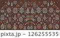 クリスマスモチーフの包装紙　かわいいラッピングペーパー　赤ver　 126255535