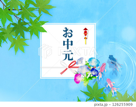 金魚が泳いでいる夏イメージ　夏のお中元 126255909