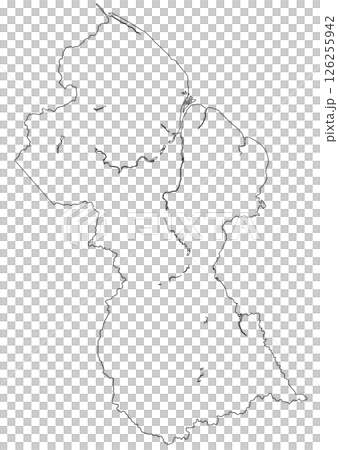 白地図　ガイアナ 126255942