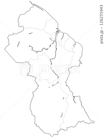 白地図　ガイアナ 126255943