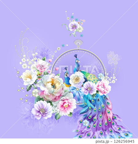 Poetic Hand Illustrated Floral and Curly Patterns 126256945