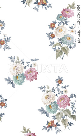 Dainty Hand Rendered Flower and Scroll Motif Sketches Dainty Hand Rendered Flower and Scroll Motif Sketches 126256984