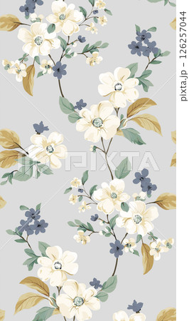 Lyrical Hand Crafted Curly Floral Pattern Graphics Lyrical Hand Crafted Curly Floral Pattern Graphics 126257044