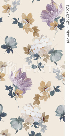 Lyrical Hand Crafted Curly Floral Pattern Graphics Lyrical Hand Crafted Curly Floral Pattern Graphics 126257073