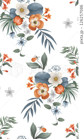 Lyrical Hand Crafted Curly Floral Pattern Graphics 126257086