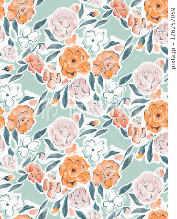 Lyrical Hand Crafted Curly Floral Pattern Graphics Lyrical Hand Crafted Curly Floral Pattern Graphics 126257089