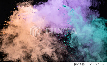 Colorful powder on charcoalbackground. Generated Image 126257167