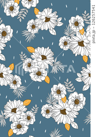 Dramatic Hand Illustrated Curly and Floral Works 126257541