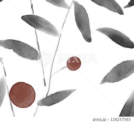 Dramatic Hand Illustrated Curly and Floral Works 126257563