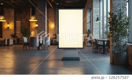 Showcasing digital advertising space urban environment blank billboard modern minimalist design contemporary viewpoint for marketing impact 126257587