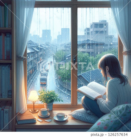 窓の外はやわらかな雨 126257634