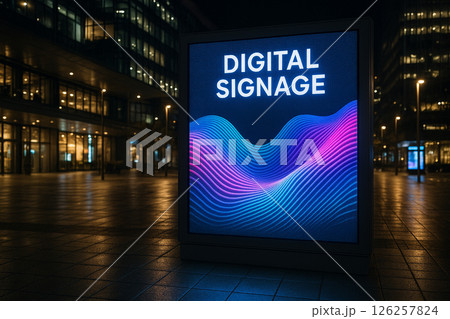 街に設置されたデジタルサイネージ 街に設置されたデジタルサイネージ 126257824