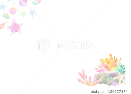 カラフルで幻想的な海イメージの背景イラスト 126257874
