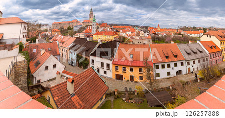 View of Cesky Krumlov Tower in Czech Republic 126257888