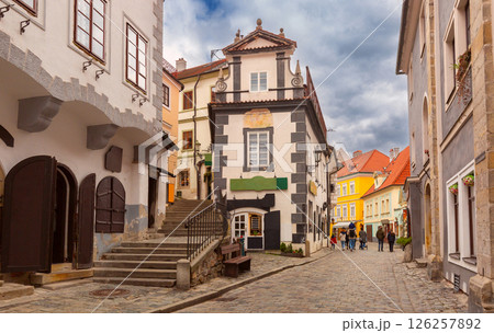 Old Town Street in Cesky Krumlov, Czech Republic Old Town Street in Cesky Krumlov, Czech Republic 126257892
