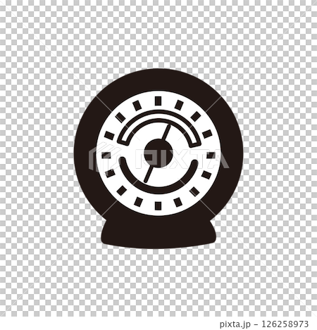 溫濕度計簡單的黑白圖標 126258973