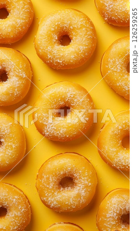 Donut sweet cake on paper box delivery copy space background 126259265