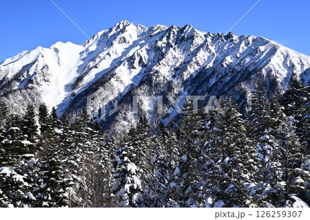 雪景色の西穂高岳 雪景色の西穂高岳 126259307